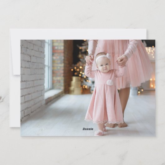 スタイリッシュ手書モダンきの楽しいクリスマス写真 シーズンカード (裏面)