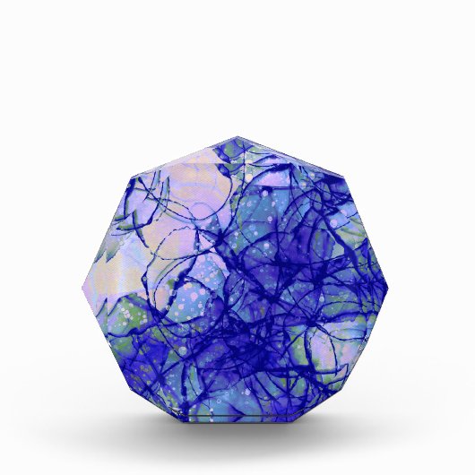 スタイリッシュ抽象芸術アートブルーと薄紫 フォトブロック (正面)