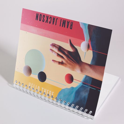 スタイリッシュ抽象芸術カラフル名パーソナライズされた ノートブック