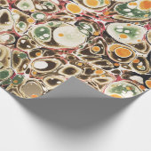 スタイリッシュ抽象芸術モダンセージ黄大理石パターン ラッピングペーパー (角)