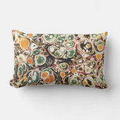 スタイリッシュ抽象芸術モダンセージ黄大理石パターン ランバークッション (正面)