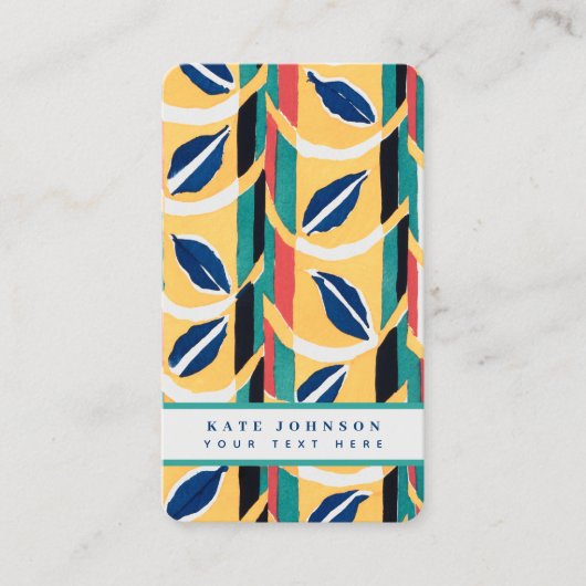 スタイリッシュ抽象芸術レトロカラフルヴィンテージ水色 名刺 (正面)