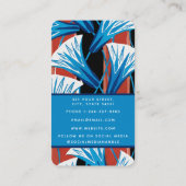 スタイリッシュ抽象芸術レトロヴィンテージフローラ水色 名刺 (裏面)