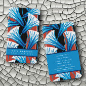 スタイリッシュ抽象芸術レトロヴィンテージフローラ水色 名刺