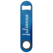 スタイリッシュ抽象芸術図形(青の名パーソナライズされた前) スピード栓抜き (正面)