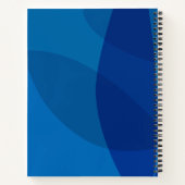 スタイリッシュ抽象芸術図形(青の名パーソナライズされた前) ノートブック (裏面)