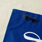 スタイリッシュ抽象芸術図形(青の名パーソナライズされた前) ビーチタオル (インサイチュ)