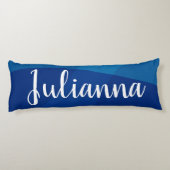 スタイリッシュ抽象芸術図形(青の名パーソナライズされた前) ボディピロー (裏面)