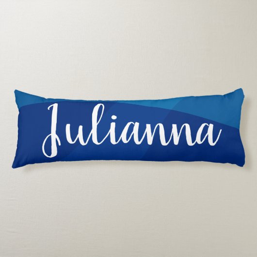 スタイリッシュ抽象芸術図形(青の名パーソナライズされた前) ボディピロー (正面)