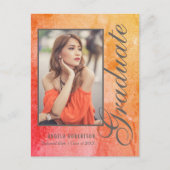スタイリッシュ抽象芸術水彩写真卒業 インビテーションポストカード (正面)