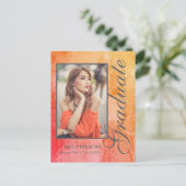 スタイリッシュ抽象芸術水彩写真卒業 インビテーションポストカード (スタンド正面)