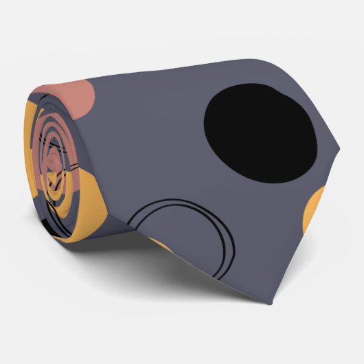 スタイリッシュ抽象芸術灰色の黒い黄色のパターンの男性 ネクタイ (ロール)