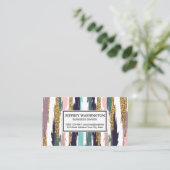 スタイリッシュ抽象芸術色ストローク 名刺 (スタンド正面)