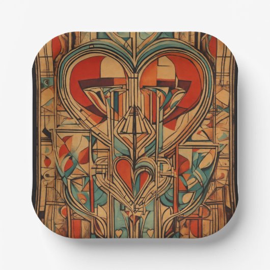 スタイリッシュ数々の色 ペーパープレート (正面)