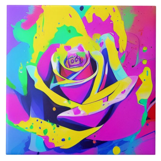 スタイリッシュ数々の花 タイル (正面)