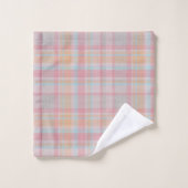 スタイリッシュ文字クラシック及び素朴タータンチェック混色 バスタオルセット (ウォッシュタオル)