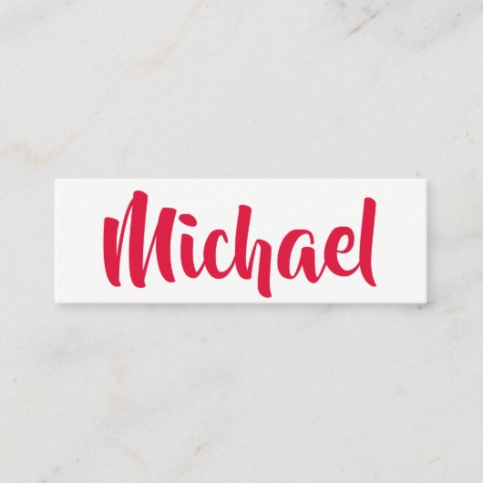 スタイリッシュ文字（赤） スキニー名刺 (正面)