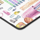 スタイリッシュ新学期がパターン名の白を提供 デスクマット (コーナー)