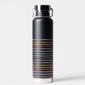スタイリッシュ新学期カラフルストライプモノグラム ウォーターボトル (背面)
