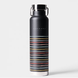 スタイリッシュ新学期カラフルストライプモノグラム ウォーターボトル