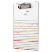 スタイリッシュ新学期カラフルストライプモノグラム クリップボード (左)