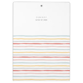 スタイリッシュ新学期カラフルストライプモノグラム クリップボード (裏面)