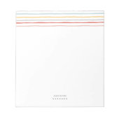 スタイリッシュ新学期カラフルストライプモノグラム ノートパッド (正面)