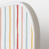 スタイリッシュ新学期カラフルストライプモノグラム ピックルボールラケット (左詳細)