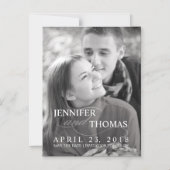 スタイリッシュ日付の写真パーソナライズされたを保結婚存 マグネット招待状 (正面)