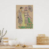 スタイリッシュ春フラッパ20ズ・レディース ポスター (キッチン)