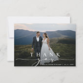スタイリッシュ書結婚の写真サンキューカード サンキューカード (正面)