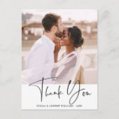 スタイリッシュ書結婚の感謝の写真 ポストカード (正面)