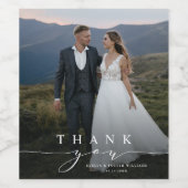 スタイリッシュ書結婚の感謝の写真 ワインラベル (シングルラベル)