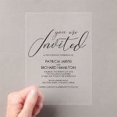 スタイリッシュ書結婚の アクリル招待状 (インサイチュ (ポータブル))