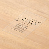 スタイリッシュ書結婚の アクリル招待状 (レイダウン)