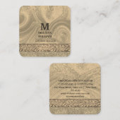 スタイリッシュ木モダン工芸紙名刺 スクエア名刺 (正面/裏面)