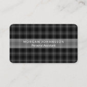 スタイリッシュ格子模様ユニーク（黒、白、灰色） 名刺 (正面)