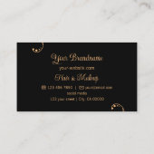 スタイリッシュ桃と黒と華美ポートレート写真 名刺 (裏面)