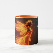 スタイリッシュ森のピクシーかわいい火の輝く王女 マグカップ (中央)