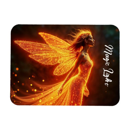 スタイリッシュ森のピクシーかわいい火の輝く王女 マグネット (横)