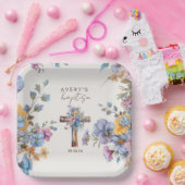 スタイリッシュ植物洗礼が交わるエレガント ペーパープレート (パーティー)