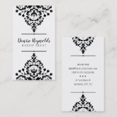 スタイリッシュ業務エレガントかわいらし白黒 名刺 (正面/裏面)