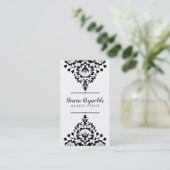 スタイリッシュ業務エレガントかわいらし白黒 名刺 (スタンド正面)