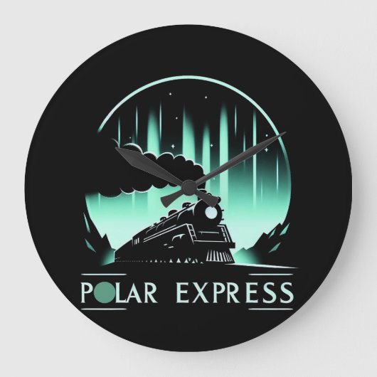スタイリッシュ極表現列車 ラージ壁時計 (正面)