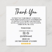 スタイリッシュ気にジュエリーThank You Company Logo スクエア名刺 (裏面)
