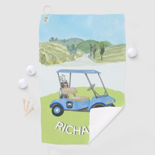 スタイリッシュ水パーソナライズされた色ゴルフカート名 ゴルフタオル (インサイチュ)