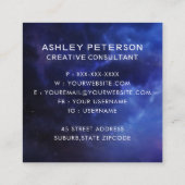 スタイリッシュ水モダン色フローラ花植物学 スクエア名刺 (裏面)