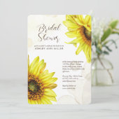 スタイリッシュ水彩ひまわりウェディングシャワー 招待状 (スタンド正面)