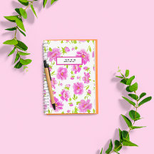 スタイリッシュ水彩牡丹ピンクフローラ