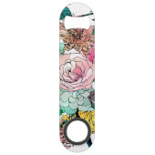 スタイリッシュ水彩花模様 スピード栓抜き (裏面)